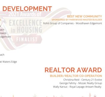 Canadian Home Builders Association- Edmonton Region 2021 Awards of Excellence