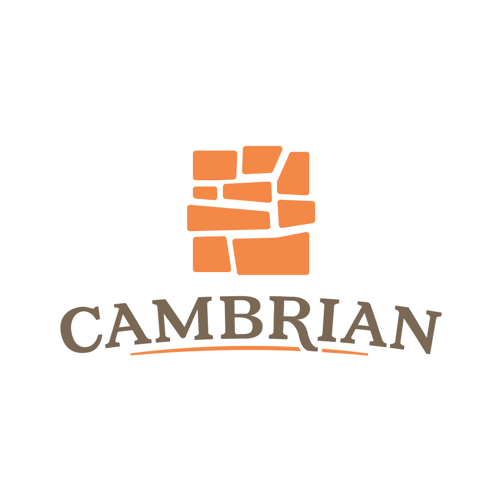 Cambrian community logo for a modern new-construction neighbourhood in Sherwood Park, Alberta