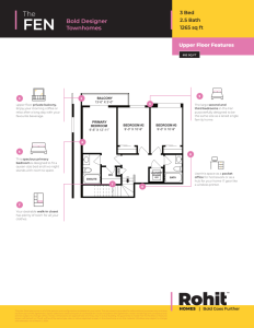 Fen townhome upper floor plan by Rohit Homes in Edmonton Alberta
