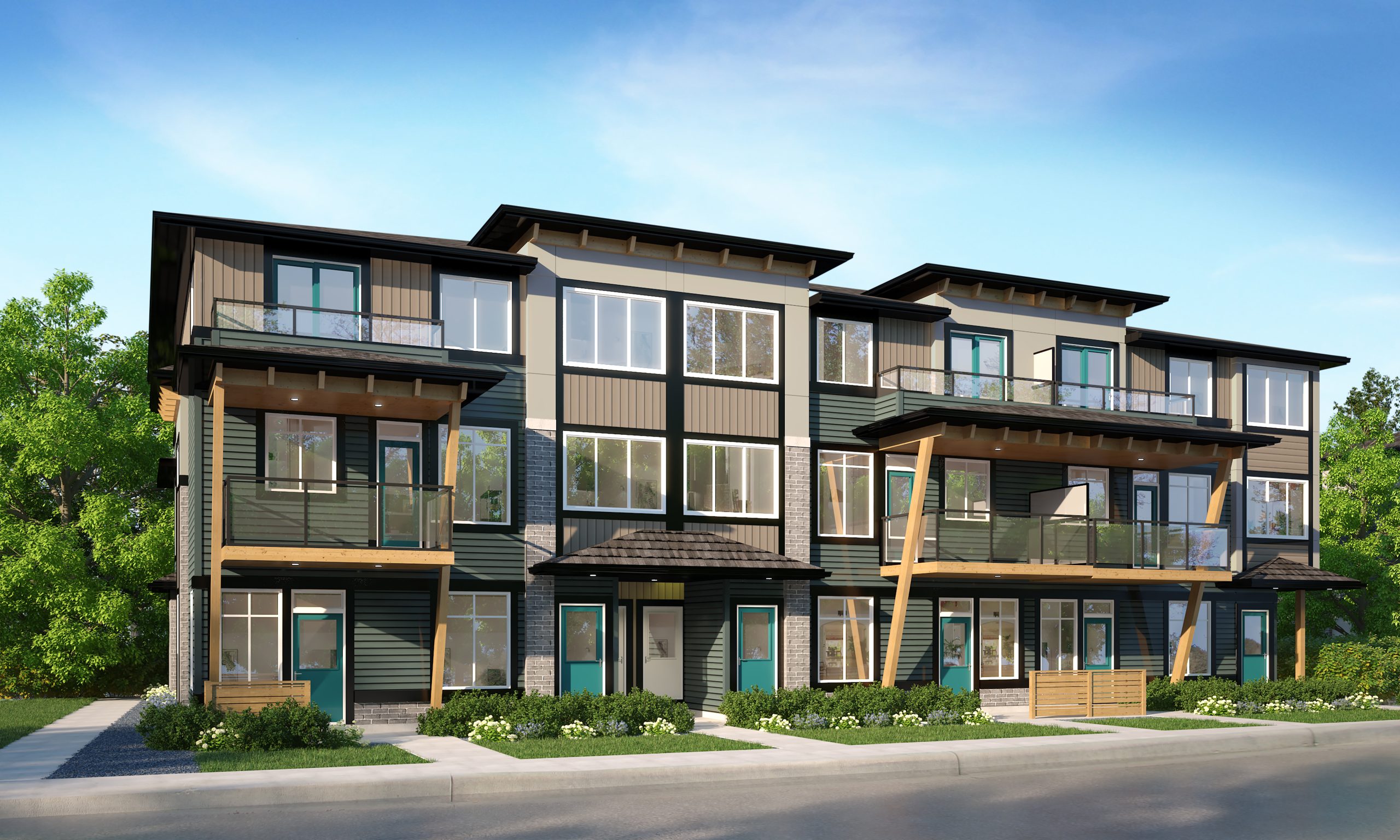 Cedar townhome with stall parking by Rohit Homes in Edmonton Alberta