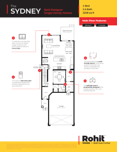 Sydney model main floor plan by Rohit Homes in Edmonton Alberta
